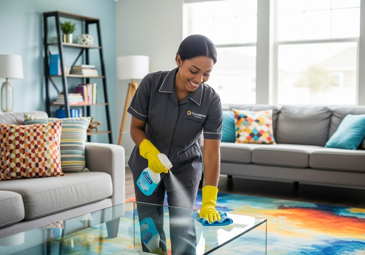 Regular house cleaning to keep on top of routine after moving in